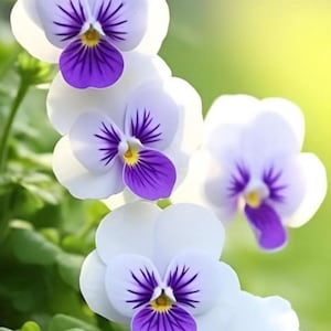 Purple White Viola Pansy Seeds Cold Hardy Fragrant Garden Flowers