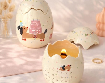 Custom Egg Shaped Candle, Personalized Name Birth Date Gift, Birthday Easter Gift for Kids, Child, Friend, Cute Keepsake wedding gift