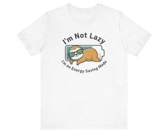 I'm Not Lazy luiaard batterij T-shirt | T-shirt energiebesparende modus
