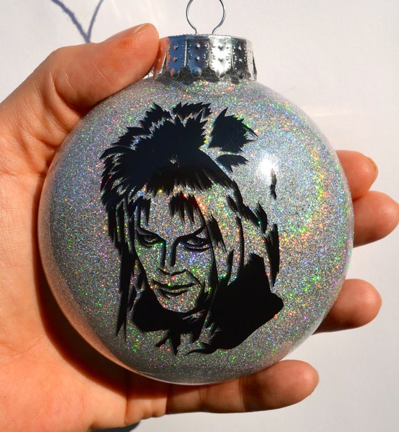 Labyrinth Goblin King David Bowie Portrait Wood Christmas Tree Holiday