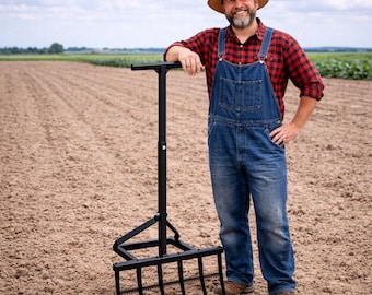 Adjustable Garden Soil Aerator DXF/DWG – CNC Laser Cut Metal Tool Plan (Digital Download)