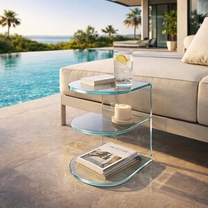 Clear Acrylic C-Shaped Side Table, Modern Plexiglass End Table (Digital Download) image 5