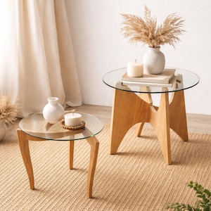 Coffee Table Plans | Round Square Glass Top CNC Files (DXF DWG)