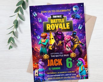 Editable Fort Game Birthday Invitation, Gamer Party Invite, , Printable Gamer Invite, Gamer Digital, Gamer Template, Digital Download