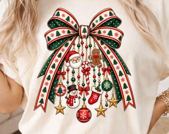 Retro Christmas Charms Bow Polka Dots Png, Christmas Tree Png, Trendy Christmas Doodles PNG, Holiday Png, Xmas Sublimation, Aesthetic, Girly