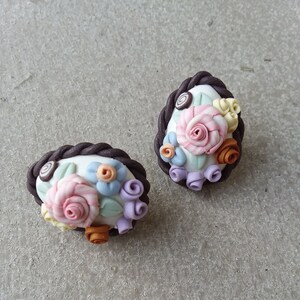 Colorful Pastel Easter Egg Earrings Intricately Handcrafted by Hanan Hall in Polymer Clay / Easter Earrings Jewelry Gift for Her