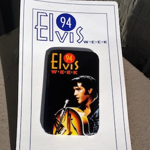 Vintage &#39;94 ELVIS Week Collectible Memorabilia Pin Brooch Jewelry Jewellery, Elvis Lover Collector Gift