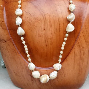 Mother of Pearl Ivory Beige Necklace Sea Shell Casual Summer Beach Island Wedding Tropical Island Bride Bridal Jewelry Jewellery image 3