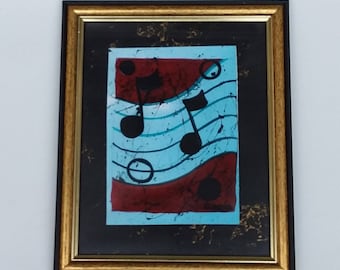 Musical Note Framed Modern Art Musician Gift Glass Picture Frame Music Lover Room Wall Décor Piano Band Teacher Gift Unique Signed Artwork