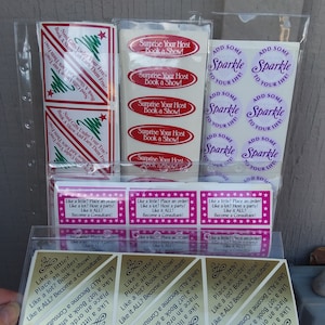 Schmuck Home Party Plan Sticker für Direktverkauf Network Marketing Kataloge Verpackung Boxen Taschen, Paparazzi, Stella & Dot, Park Lane