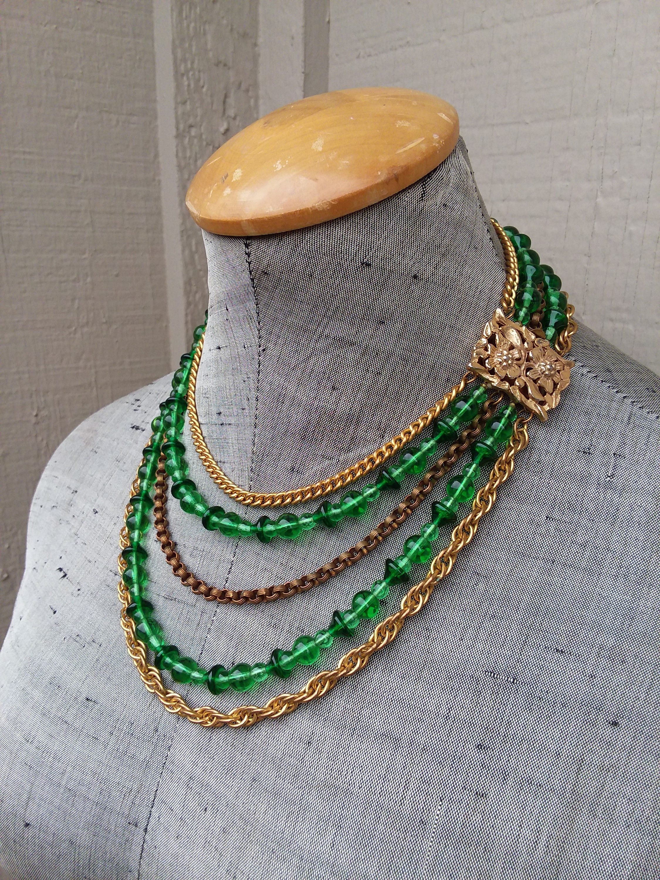 Green beads chain sale