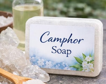 Handmade Camphor Soap | Natural Cooling Herbal Bath Bar, Refreshing Aromatherapy