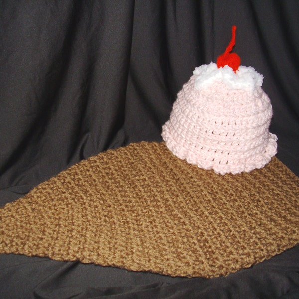 Crochet PATTERN for my ice cream cone baby cocoon