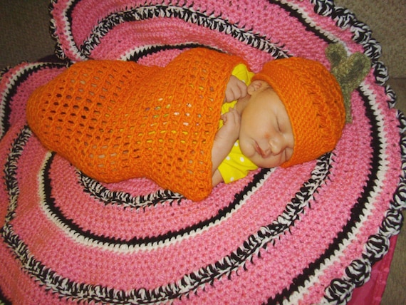 Newborn Swaddling Cocoon pumpkin infant Halloween costume | Etsy