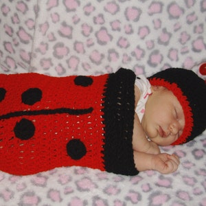 Lady bug Infant swaddling cocoon spring photo prop baby shower gift