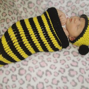 Newborn Halloween costume swaddling cocoon bumble bee photo prop baby shower gift