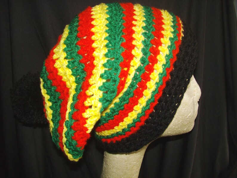 FREE Shipping Marley slouch beanie rasta crochet hat