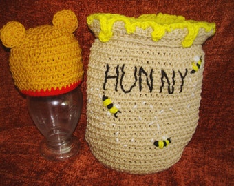 Crochet Pattern for Hunny pot and bear hat