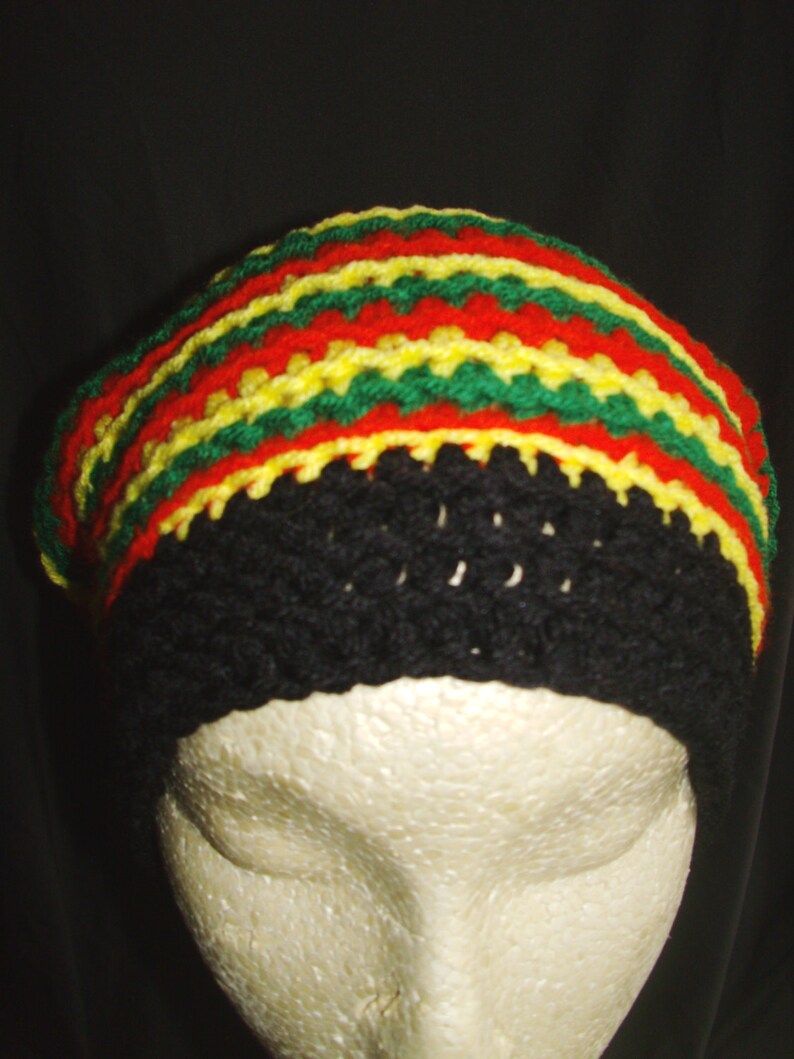 FREE Shipping Marley slouch beanie rasta crochet hat