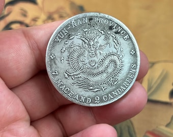 Vintage Yunnan Dragon Coin Replica Antiek Zilver Toon Collectible Token Decor