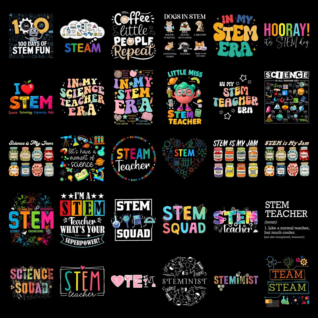 STEM Teacher PNG Bundle Funny Steam Science Quotes Shirt Design ...