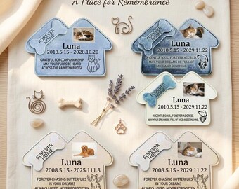 Individueller Hund Gedenkstein, personalisierte Haustier Grabstein, Harz Haus Plakette mit Knochen, Hund Sympathie Verlust Geschenk, Rasen Garten Grabstein