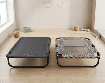 Cama plegable elevada para perros, cuna transpirable de textileno para mascotas, ideal para todas las estaciones, cama portátil para perros para acampar al aire libre, resistente a la humedad y a los arañazos.