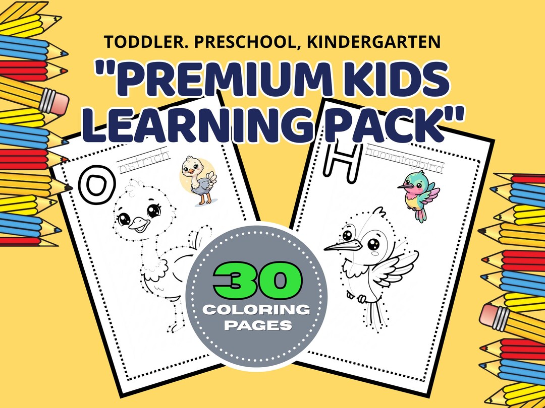 ABC Trace and Color Worksheet, Bird Alphabet Learning Pack (PDF ...