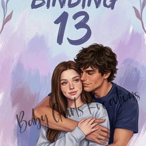 Op de afbeelding: Boekomslagillustratie voor "Binding 13" van Chloe Walsh. De afbeelding toont een stel dat elkaar omhelst, met de titel en het nummer 13 in grote, donkerblauwe letters bovenaan. De naam van de auteur staat onderaan.