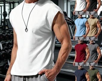 Premium, nahtloses, ärmelloses T-Shirt für Männer - Atmungsaktiver Stretch-Stoff, der sich beim Training oder an lässigen Tagen mit Ihnen bewegt