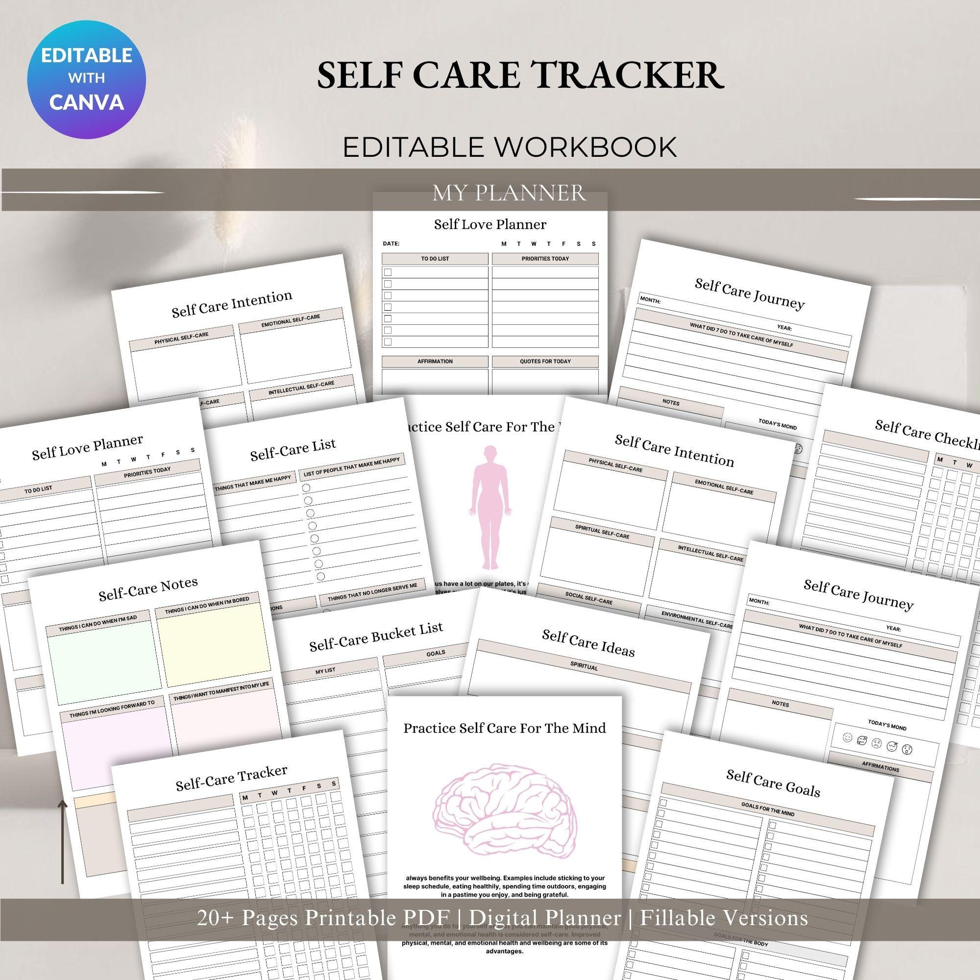 Self Care Tracker Printable, Daily Wellness Checklist (digital Download ...