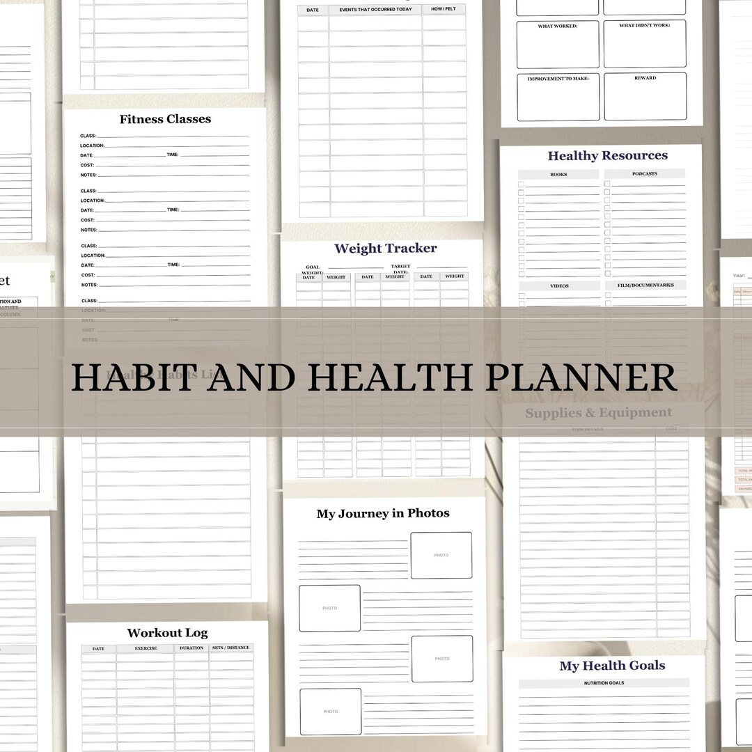 Healthy Routine Template Habit and Health Planner Printable, Daily Wellness Tracker, Self Care ...