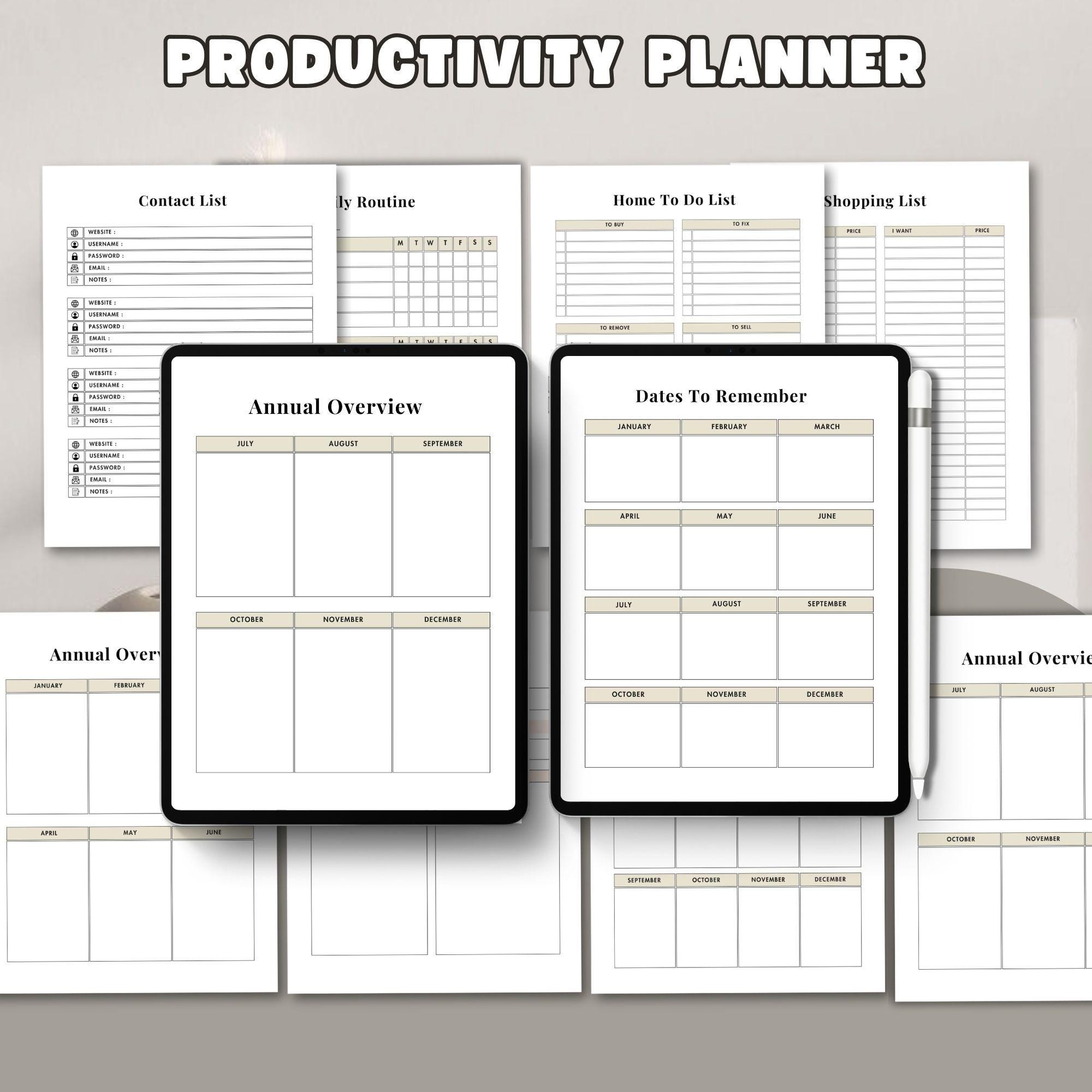 Productivity Planner Printable, Daily Time Management Organizer ...