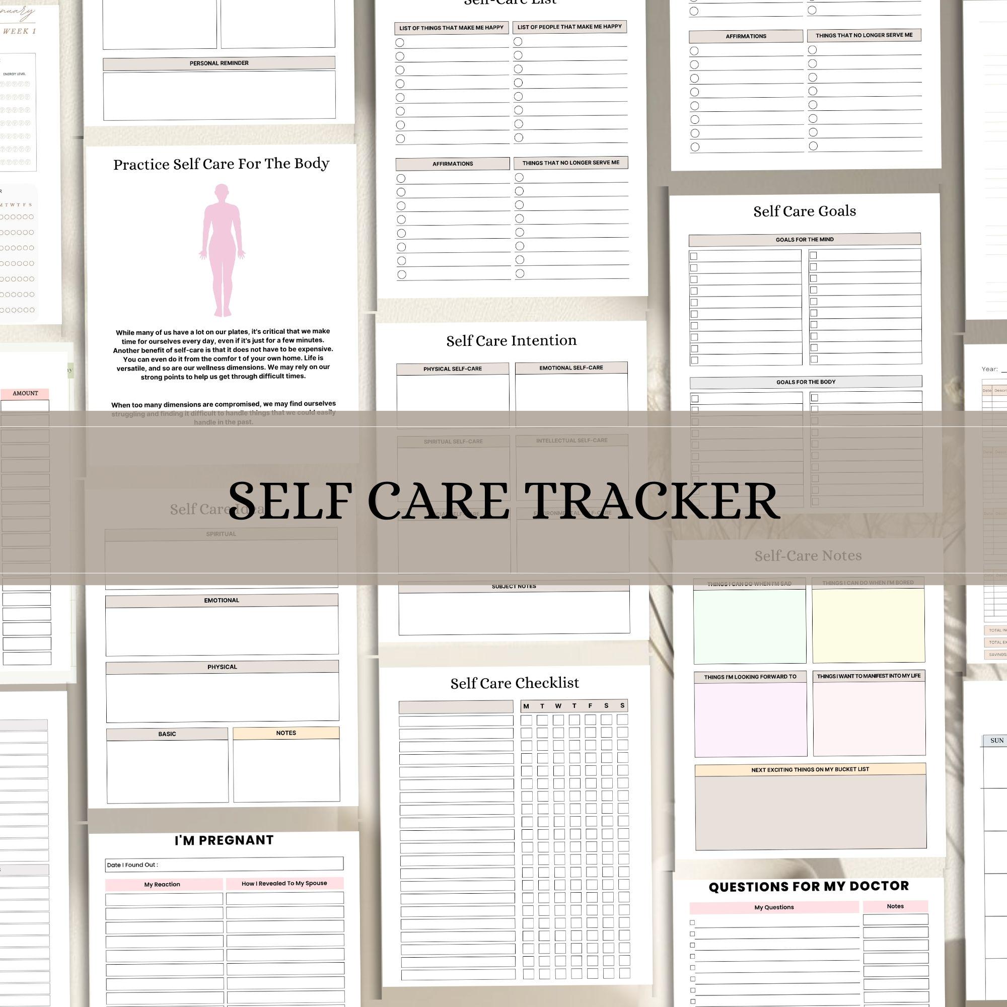 Self Care Tracker Printable, Daily Wellness Checklist (digital Download ...