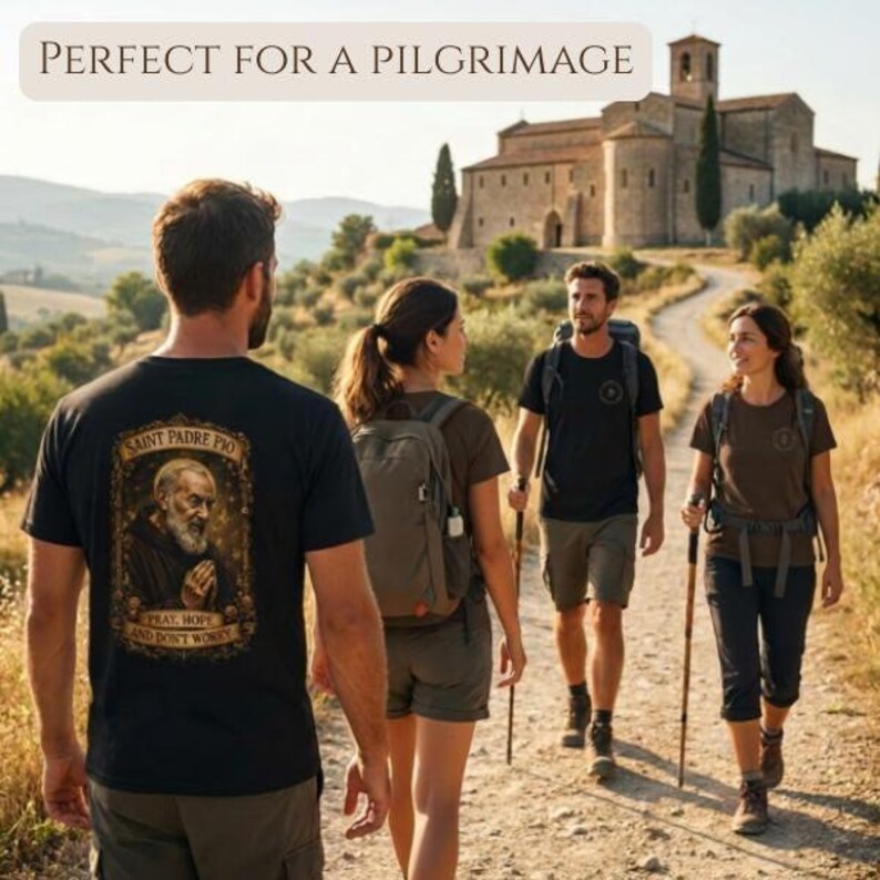Padre Pio Tee Catholic Saint Prayer Shirt Christian Faith Healing Gift Religious Apparel Spiritual Devotion Graphic Design Blessed Patron image 8