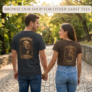 Blessed Patron Saint Padre Pio Catholic Tee Christian Faith Prayer Shirt Sacred Artwork Religious Apparel Spiritual Devotion Graphic Design Divine Top Healing Gift Christian Devotional Clothing Faith Expression Wear Daily Church Service