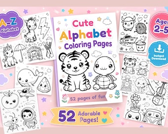 Cuaderno de trazo del abecedario para niños, práctica del alfabeto imprimible, edades de 3 a 5 años.