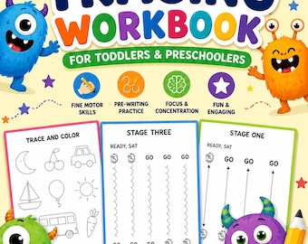 Cuaderno de actividades para trazar monstruos para niños pequeños y preescolares: desarrollo de la motricidad fina (PDF)