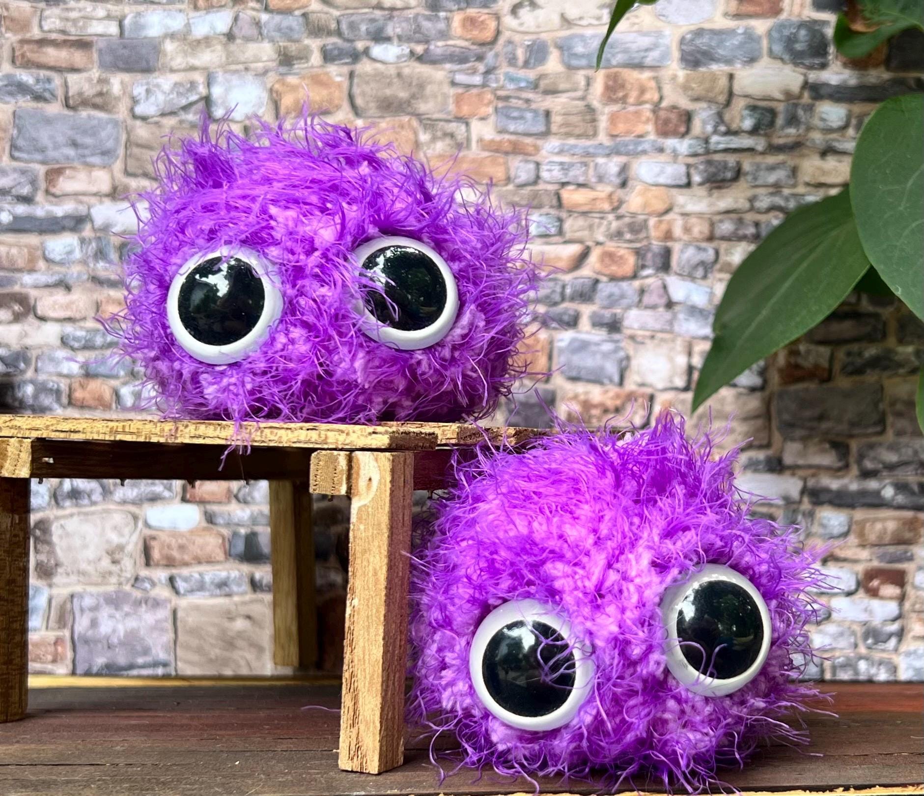 Bright Purple Monster Plush: Handmade Comfort Toy, Stress Ball - Etsy