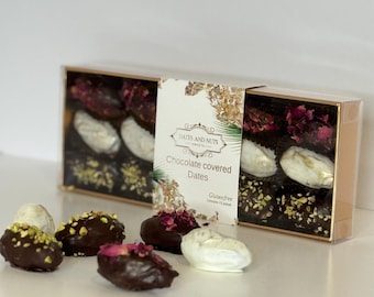 Chocolate Covered Dates with Walnuts |Healthy Gourmet Gift | Elegant Gift Box(15 pieces)