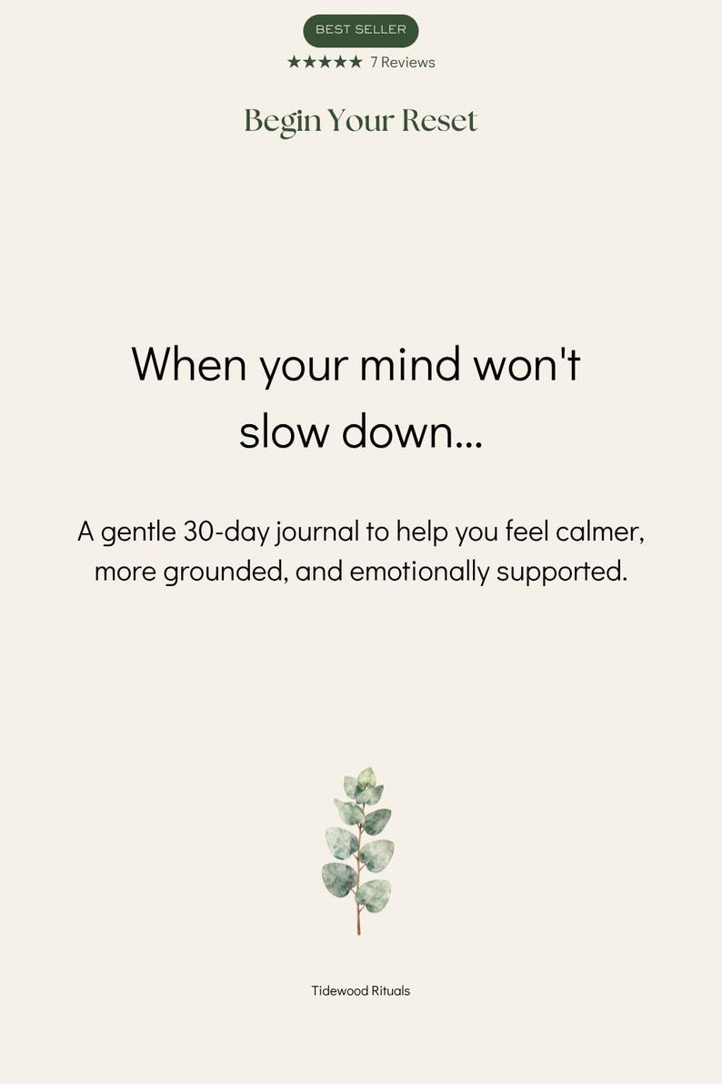 Begin your reset with this printable nervous system journal featuring daily journaling, calming exercises, mindful breathing, emotional check-ins, and weekly reflection for stress and overthinking.
