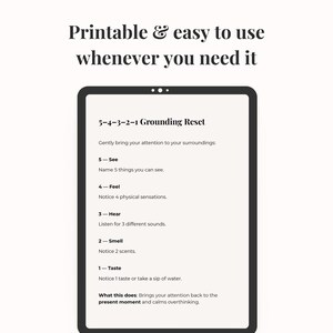 Easy printable calm tool for nighttime anxiety and stress.