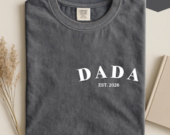 Personalized DADA Tee, Custom EST Year Top, Minimal Father Graphic