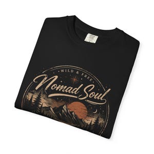 Nomad Soul mountain sunset graphic T-Shirt | Adventure outdoors travel tee image 9