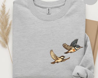 Mallard Duck Crewneck, Minimal Wildlife Sweatshirt, Outdoor Nature Pullover, Bird Lover Sweater