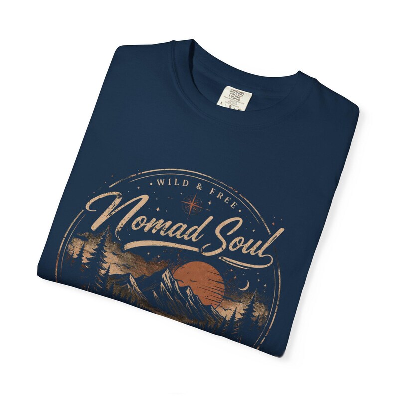 Nomad Soul mountain sunset graphic T-Shirt | Adventure outdoors travel tee image 8