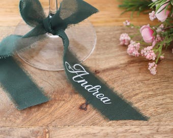 Nastri personalizzati con nomi – decorazioni per matrimoni e segnaposto realizzati con nastri | Stampati singolarmente