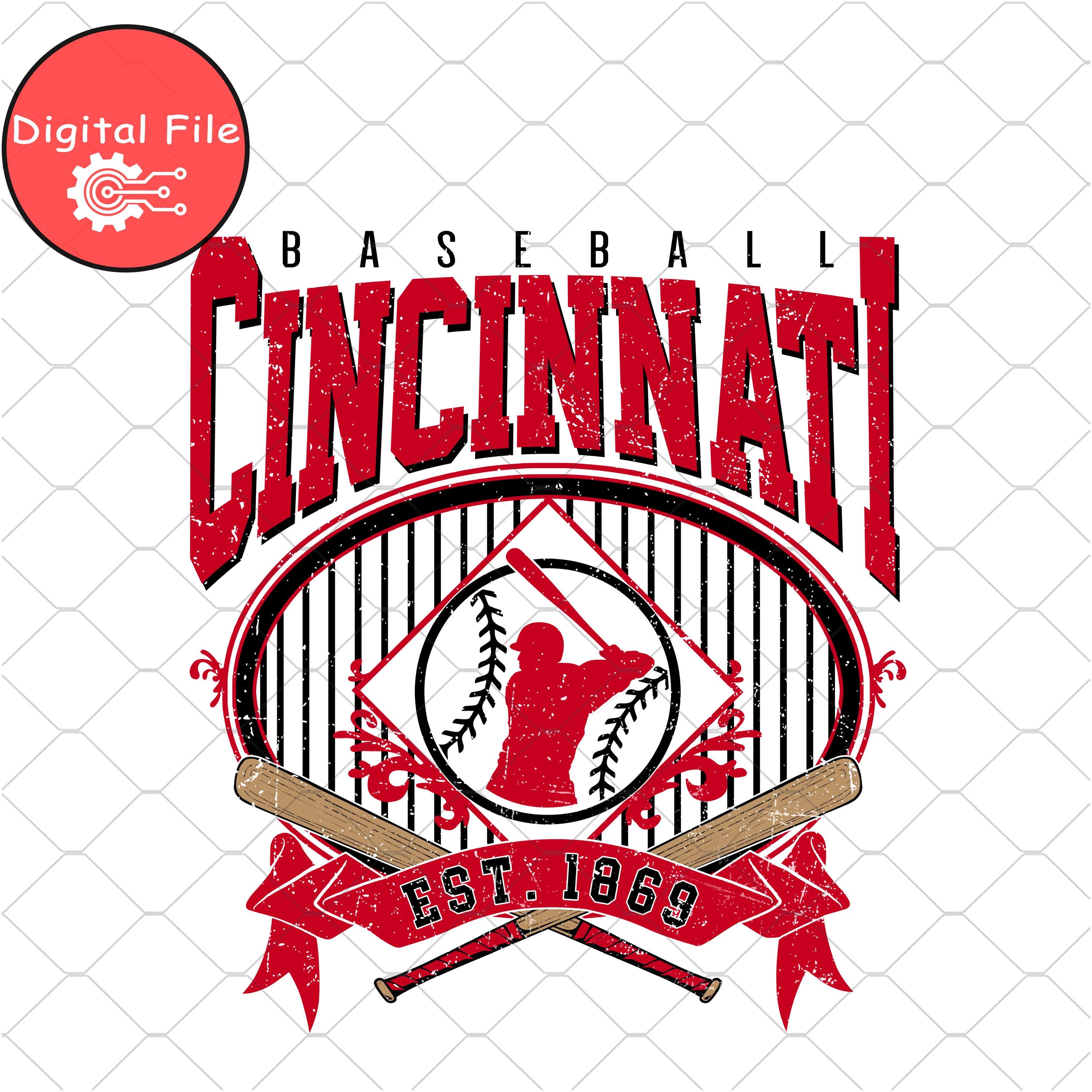 Vintage Cincinnati Baseball PNG, Retro Baseball Graphic EST 1881 ...