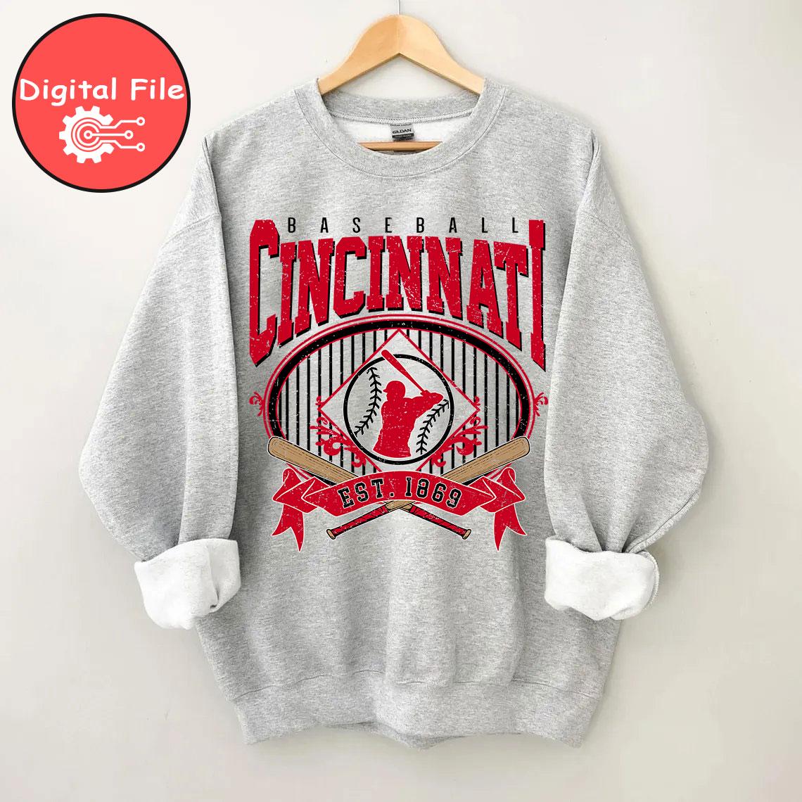 Vintage Cincinnati Baseball PNG, Retro Baseball Graphic EST 1881 ...