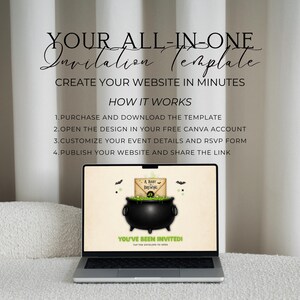 A Baby Is Brewing Halloween Baby Shower Website Invitation With RSVP | Digital Spooky Invite | Editable Canva Template | Music Included